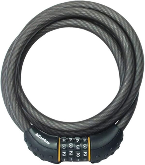 Master Lock Cable Lock, Set Your Own Combination Bike Lock, 6 ft. Long, Black, 8122D