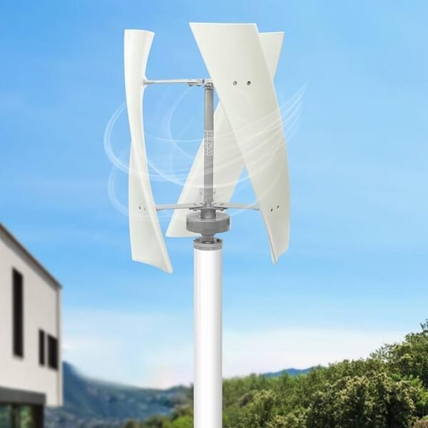 Wind Turbine Generators Kit, 500W Vertical Axis Wind Turbine Generator Home Windmill Kit Hybrid Wind System with Controller for Home, Business, Industrial Energy Supply (500W 12V White) - Image 4