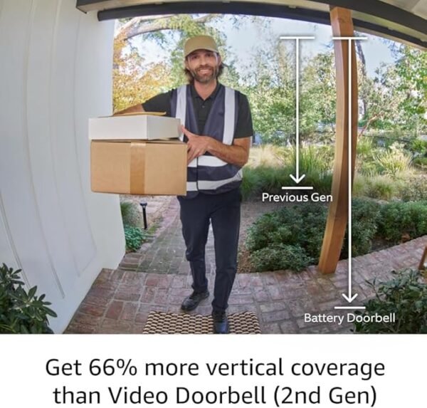 All-new Ring Battery Doorbell, Head-to-Toe Video, Live View with Two-Way Talk, and Motion Detection & Alerts (2024 release), Satin Nickel - Image 2