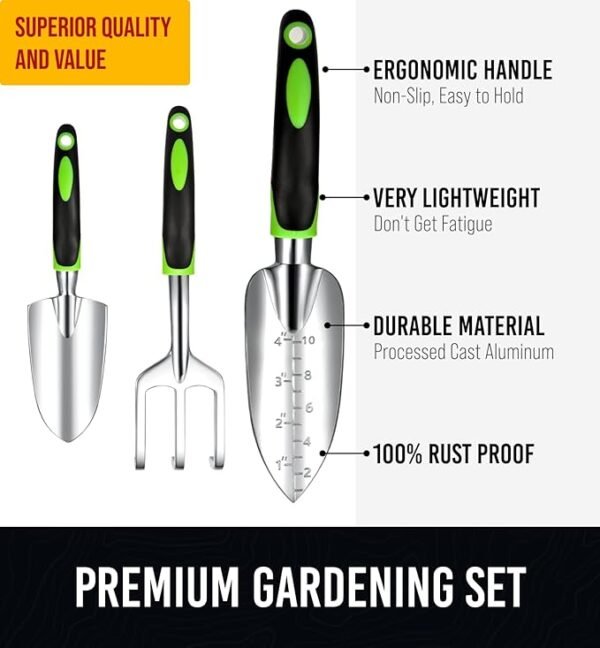 GROWIT Heavy Duty Gardening Tools - 22-Piece Gardening Gifts for Women, Mom, Men - Durable, Ergonomic Garden Tool Set - Image 2