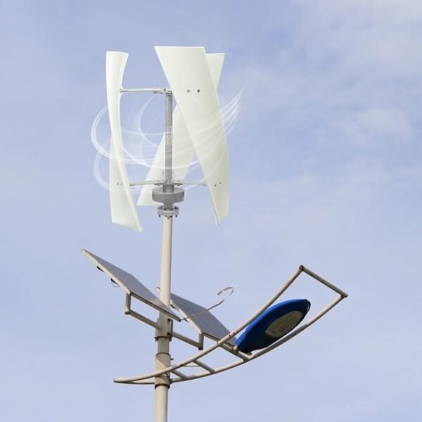 Wind Turbine Generators Kit, 500W Vertical Axis Wind Turbine Generator Home Windmill Kit Hybrid Wind System with Controller for Home, Business, Industrial Energy Supply (500W 12V White) - Image 3