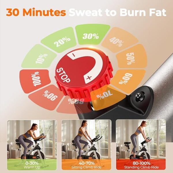 YOSUDA Indoor Cycling Bike Brake Pad/Magnetic Stationary Bike - Cycle Bike with Tablet Mount & Comfortable Seat Cushion - Image 2