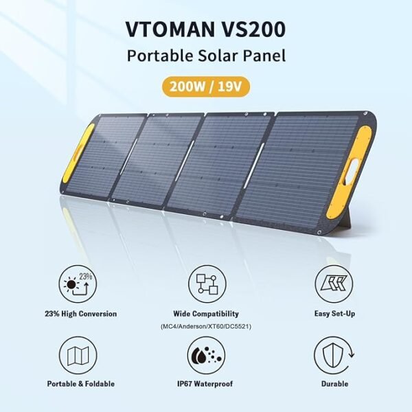 Vtoman 2376Wh Portable Power Station Bundle with Extra Battery & 200W Solar Panel Included, Up to 3000W Solar Generator for Home Backup, Off-grid, Road Trip, RV, Camping, Emergencies - Image 4