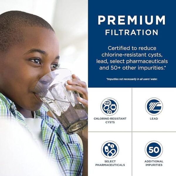 GE XWFE Refrigerator Water Filter, Genuine Replacement Filter, Certified to Reduce Lead, Sulfur, and 50+ Other Impurities, Replace Every 6 Months for Best Results, Pack of 1 - Image 4