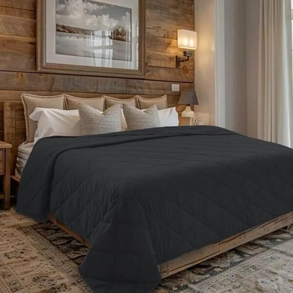 HomeSmart King Size Weighted Blanket - Premium Quality All Season Blankets Black 20 lbs