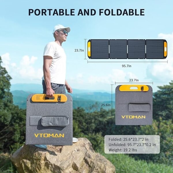 Vtoman 2376Wh Portable Power Station Bundle with Extra Battery & 200W Solar Panel Included, Up to 3000W Solar Generator for Home Backup, Off-grid, Road Trip, RV, Camping, Emergencies - Image 3