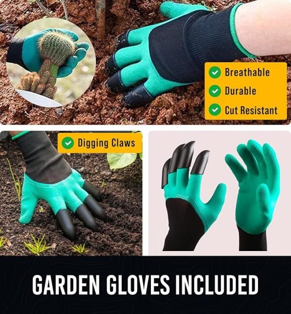GROWIT Heavy Duty Gardening Tools - 22-Piece Gardening Gifts for Women, Mom, Men - Durable, Ergonomic Garden Tool Set - Image 4