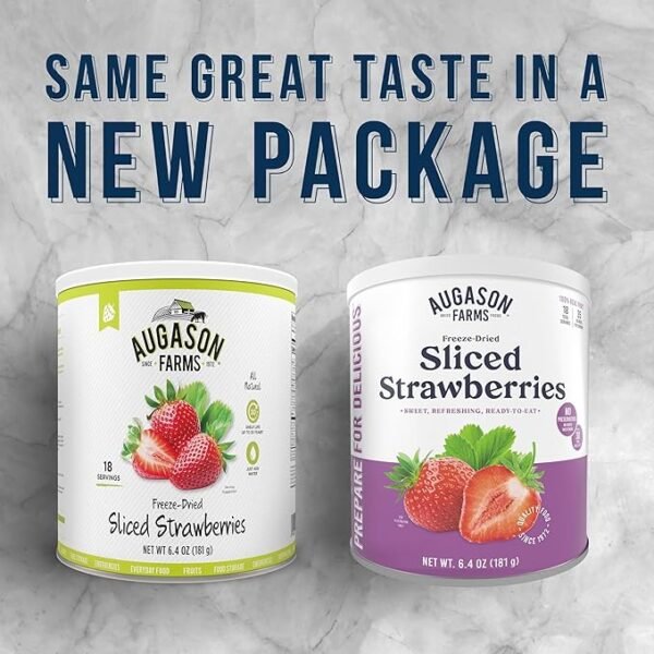Augason Farms Freeze Dried Sliced Strawberries Can, Emergency Food Supply, Everyday Meals, 18 Servings - Image 4