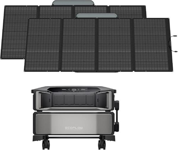 EF ECOFLOW Power Station 6144Wh DELTA Pro Ultra with 2x400W Portable Panel, 120/240V 7200W AC Output, Portable Generator for Home Backup Outdoors Camping RV Emergency