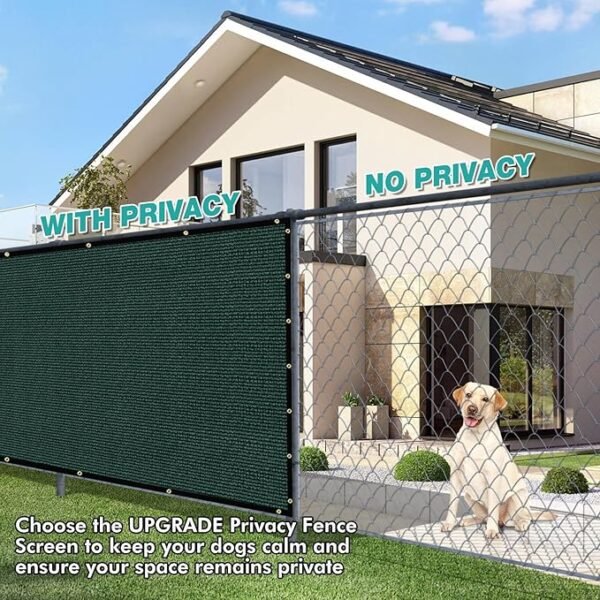 UPGRADE Privacy Fence Screen 170 GSM 90% Visibility Blockage 6'X50' Dark Green Outdoor Commercial Wind Screen Mesh Panels Shade Cover for Chain Link,Deck,Balcony,Backyard with Zip Ties,Customized,A072 - Image 2