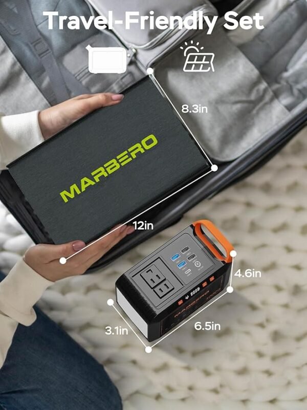 MARBERO 111Wh Solar Generator with Solar Panel Included Portable Power Station 120W with Foldable Solar Panel 30W Set for Camping Outdoor Hiking Fishing Emergency - Image 3