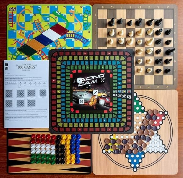 Merchant Ambassador: Classic Games, Enjoy 100 Different Games, Includes 5 Double-Sided Playing Boards, Fun for Children and Adults, For Ages 3 and up - Image 4