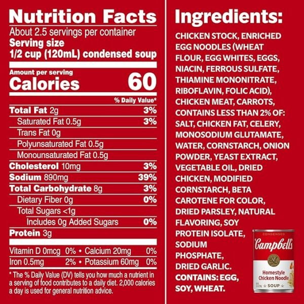Campbell’s Condensed Homestyle Chicken Noodle Soup, 10.5 Ounce Can (Pack of 12) - Image 4