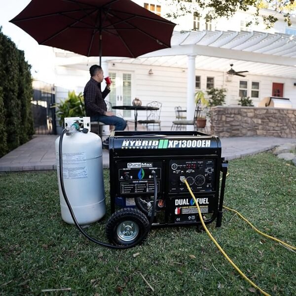DuroMax XP13000EH Dual Fuel Portable Generator 13000 Watt Gas or Propane Powered Electric Start-Home Back Up, Blue/Gray - Image 4